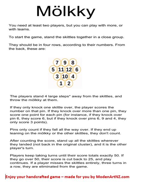 printable molkky rules.